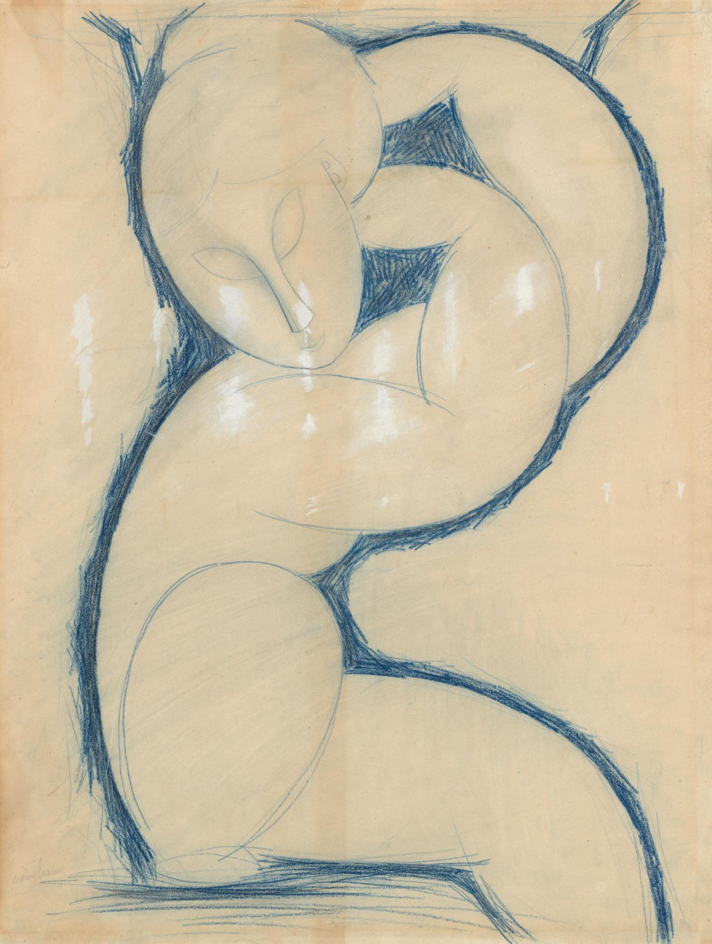 Modigliani Preparatory Caryatid Drawings